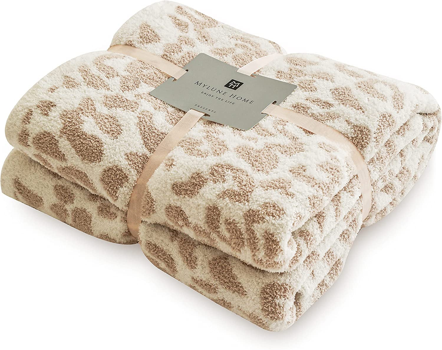 MH MYLUNE HOME Leopard Throw Blanket for Couch Bed Sofa Decorative