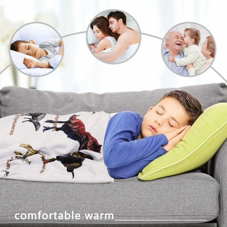 Dinosaur Blanket for Boys Jurassic Dino World Park Throw