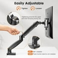 thumbnail image 4 of JOINSUN Adjustable Single Monitor Arm for 15–27" Screens, Desk Mount with Clamp & Grommet Base, Fits VESA 75x75/100x100, Holds 4.4–15.4 lbs, 4 of 4