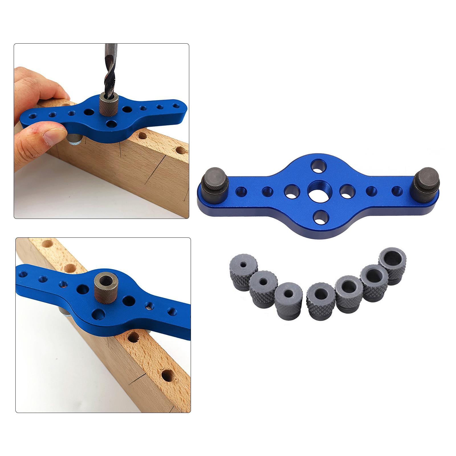 GUOOL Vertical Self Centering Dowel Jig Kit Woodworking Holing with 2-10mm Drill Bushings Dowelling Wood Vertical Hole Puncher with Drill Bushings , Blue Type 2 (Blue)