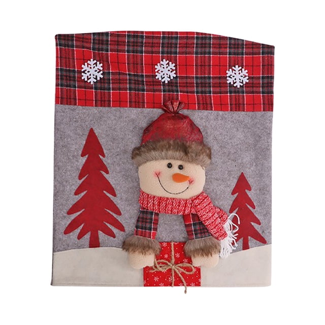 Pompotops Imitation Leather Three-dimensional Cartoon Doll Chair Cover Santa Claus Table And Chair Cover Kitchen Decoration Props Clearance