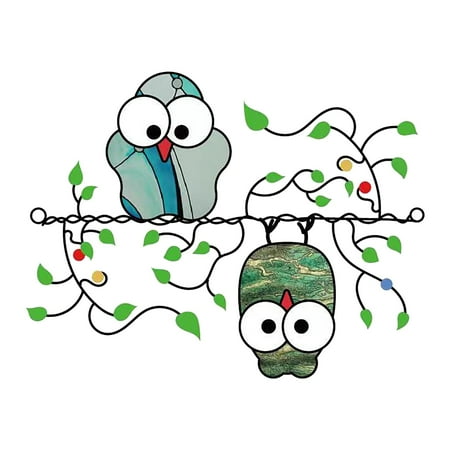 

Home Decor 2PC Bird Species Stained Pendant Window Hanging Suncatcher Acrylic Birds Room Decor Wall Bedroom Bathroom Kitchen