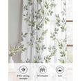 thumbnail image 6 of Green Leaves Sheer Curtains 39 Inch Length 2 Panels Set for Living Room/Bedroom, Summer Botanical Elegant Farmhouse Kitchen Curtains Grommet Semi-Sheer Curtains Drapes Window Treatments 27.5"x39"x2, 6 of 7
