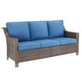 thumbnail image 6 of Gymojoy 3-Seat Brown Wicker Outdoor Patio Sofa Couch, Patio All-weather Seactional with Cushion, Navy, 6 of 7
