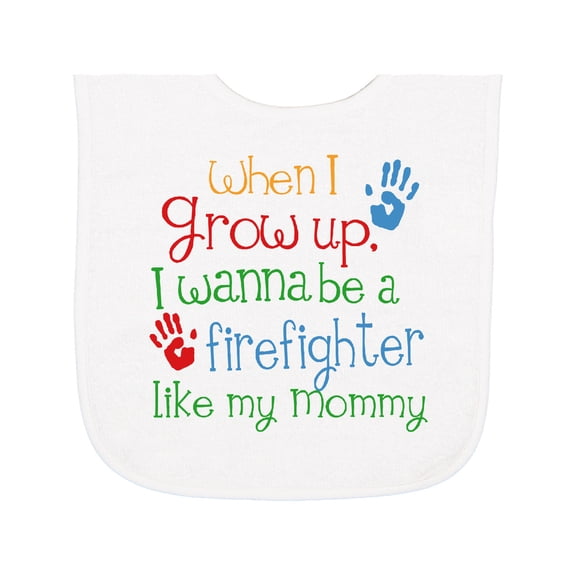Inktastic Firefighter Like Mommy Baby Terry Cloth Bib