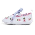 thumbnail image 2 of Bonario Baby Girls Dress Shoes Infant Mary Jane Bowknot Soft Sole Shoes for Newborn First Walker, 2 of 8