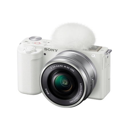 Sony ILCZVE10LW Alpha ZV-E10 - APS-C Interchangeable Lens Mirrorless Vlog Camera Kit - White