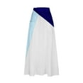 thumbnail image 4 of Mqqzkk Women's Color Block Midi Skirt High Elastic Waist Pleated Skirt Loose Fits Casual Flowy Long Skirts With Side Pockets, 4 of 5