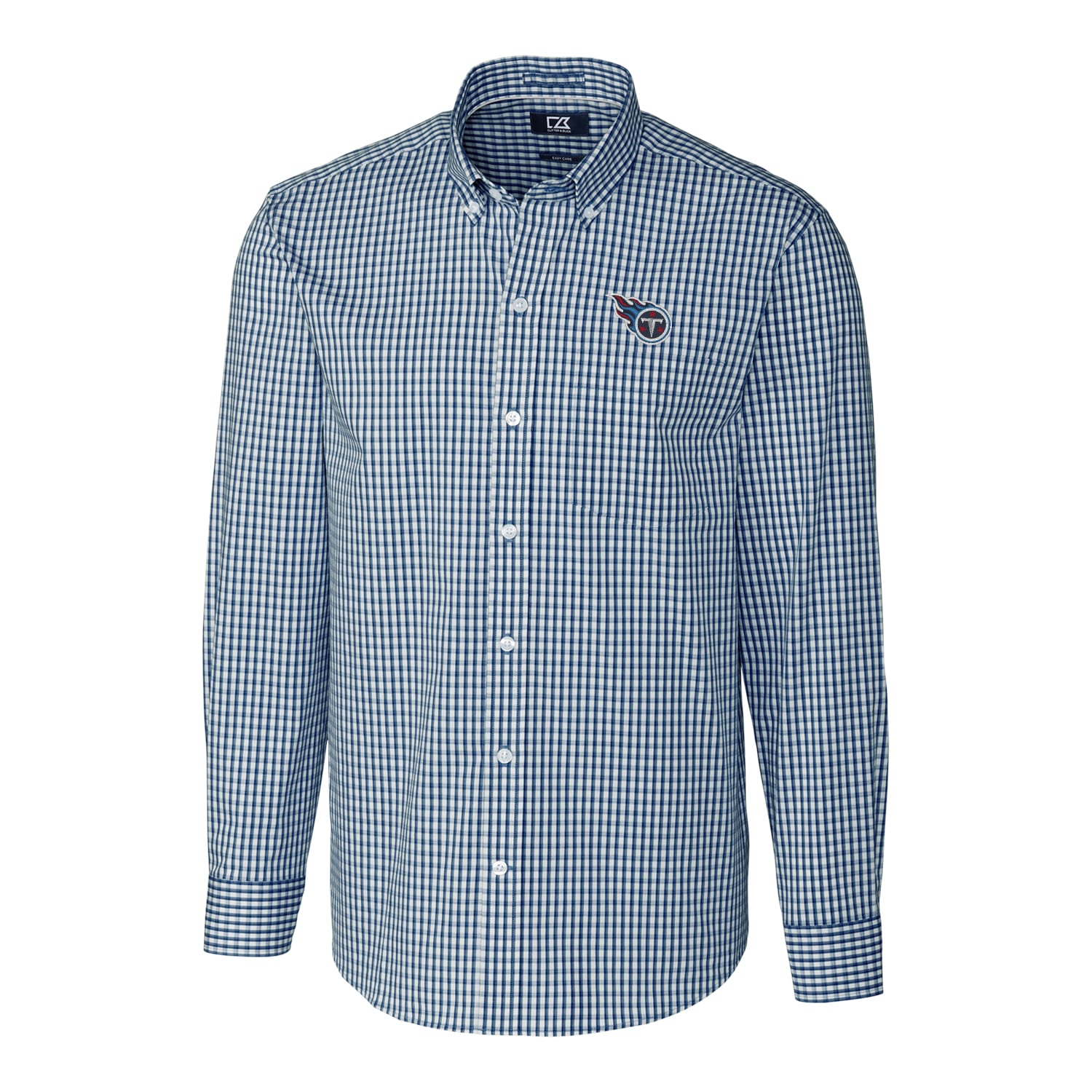 Tennessee Titans Cutter & Buck Big & Tall Stretch Gingham Long Sleeve