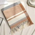 thumbnail image 4 of Prolriy Scarf for Women Winter Scarf Classic Tassel Plaid Scarf Warm Soft Chunky Large Blanket Wrap Shawl Scarves 1 Pack Warm Scarf Womens Scarf Khaki, 4 of 5
