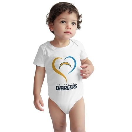 

Chargers Football Unisex Baby Short Sleeve Jumpsuit Newborn One Piece Suit Boys And Girls Round Neck Bodysuit