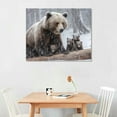 thumbnail image 2 of Nawypu Grizzly Bear Wall Art Decor: Grey Bear Mama and Cubs Framed Pictures Woodland Animal Poster Snowy Winter Canvas Prints for Baby Kids Room Nursery Cabin Decorations Birthday Christmas Gift, 2 of 4