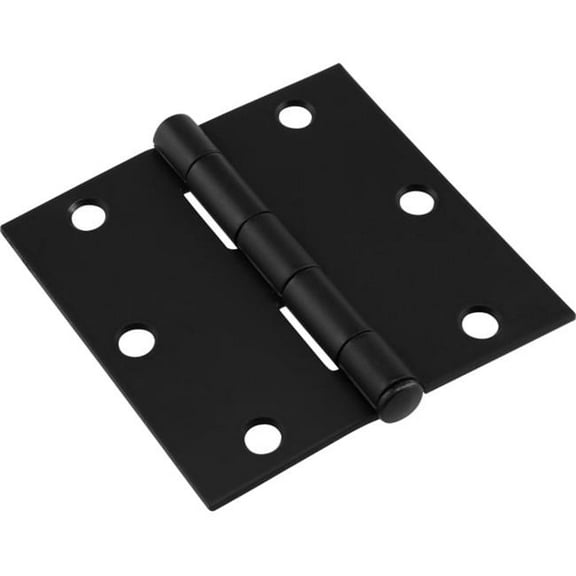 Hillman Builders Hardware 859580 3.5 in. Square Frame Door Hinges, Matte Black - 3 Piece