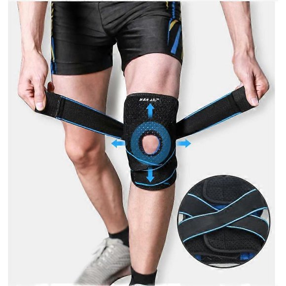 1-Pack Knee Brace with Side Stabilizer and Patella Gel Pad, Adjustable Compression Knee Brace for Knee Pain, Meniscus Tear, ACL, MCL, Arthritis, Joint