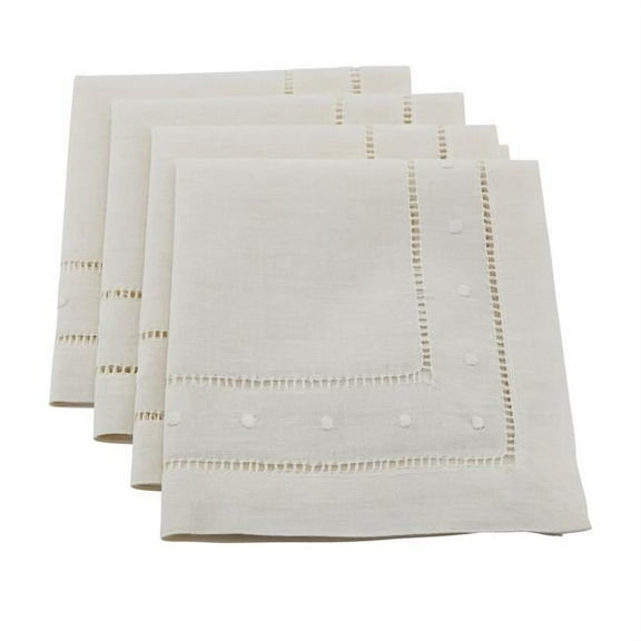Saro Lifestyle Embroidered and Hemstitched Table Napkin (Set of 4)