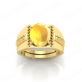 thumbnail image 2 of Shree Jewelrs Original Certified Natural Yellow Sapphire (Pukhraj) Ring - 11.00 Ratti Certified Handcrafted Ring Jupiter Ring, PANCHDHATU Gold Plated Ring for Men and Women, 2 of 5
