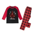thumbnail image 2 of Mifsaly Christmas Family Pajamas Matching Sets 2025 Xmas Santa Print Raglan Long Sleeve Sleepwear Merry Bright Crewneck Patchwork Nightwear Plaid Long Pants with Pockets Festival Party Funny Outfits, 2 of 4
