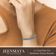 thumbnail image 5 of JeenMata 5.5 Carat December Blue Topaz - Pear Cut Birthstone Tennis Bracelet Eternity Design - White Gold Plating, Female, Adult, 5 of 9
