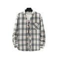 thumbnail image 2 of Maean Men Plaid Shirts with Pockets Causal Loose Plus Size Tops Buttons down Long Sleeve Tshirts, 2 of 4