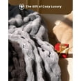 thumbnail image 3 of Ultra Soft Cozy Faux Fur Throw Blanket, Fuzzy Plush Thick Bubble Blanket, Oversize Luxury Fluffy Blanket for Couch, Bed, and Living Room, 50x60 Inches, Light Grey, 3 of 12