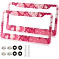 thumbnail image 2 of GZHJMY Valentine's Day Love Heart License Plate Frames 2pcs, Waterproof Aluminum Alloy Front Rear Tag Car License Plate Cover with Screw Cap Set for US Vehicles, 12 x 6 Inch, 2 of 7