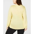 thumbnail image 6 of I.N.C Womens Business Pullover Blouse, Yellow, Plus Size, 1X, 6 of 10