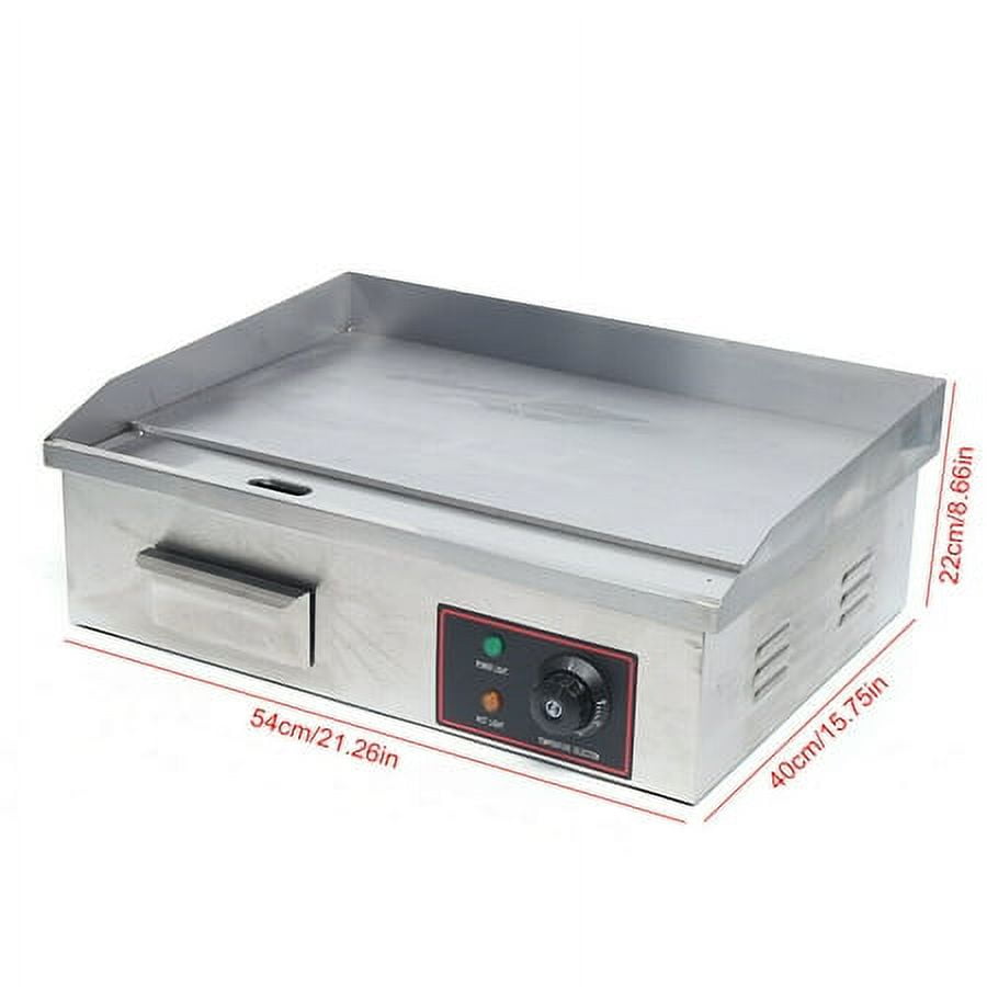3000W Electric Countertop Bakeware Stainless Steel Electric Bakeware Portable Flat-Top Outdoor Cooking Barbecue Stove with Adjustable Temperature Control 21.3x15.7x8.66inch