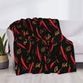thumbnail image 3 of Yiaed Hot Chili Print Blanket Throw Blanket Soft Cozy Flannel Blanket for Home Bed Sofa Couch Chair-40"x30", 3 of 6