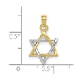 thumbnail image 3 of FB Jewels 10K White and Yellow Two Tone Gold 3D Star Of David High Polish Jewish Pendant, 3 of 3