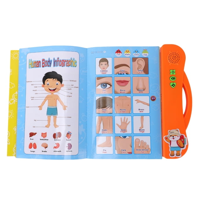 Libro Parlante De Aprendizaje De Inglés Y Español Con Sonido, Juguete Electrónico Educativo Interactivo Bilingüe Para Niños