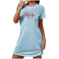 thumbnail image 4 of Sakmal Valentines Moomoo Nightgownss Women Love Soft Short Sleeve Sleepwear Heart Print Short Womens Nightgown L, 4 of 5