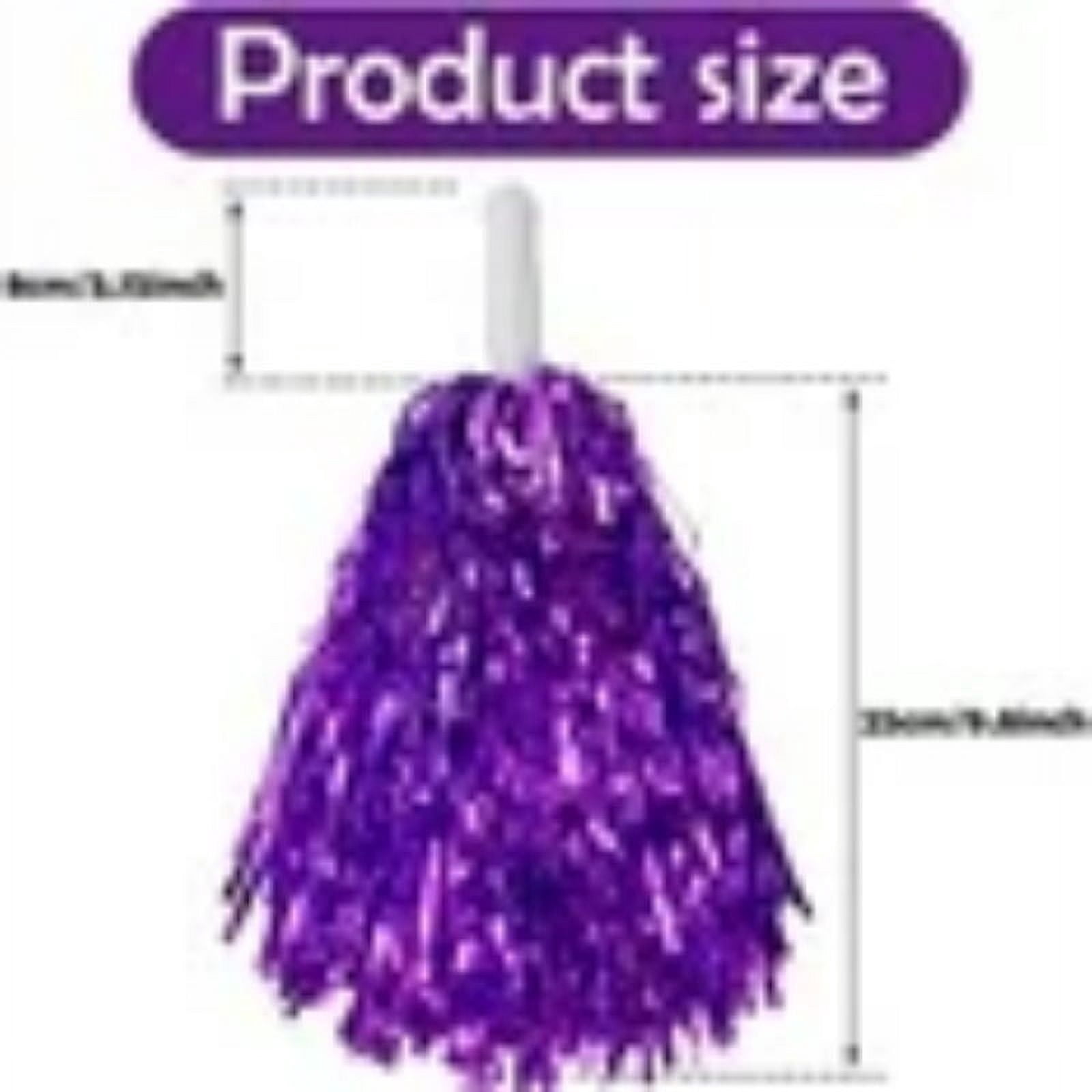 12PCS Pom Poms Cheerleading Metallic Foil Cheer Pom Poms with Plastic Handles for Rooters Cheering Squad Team Spirit Sports