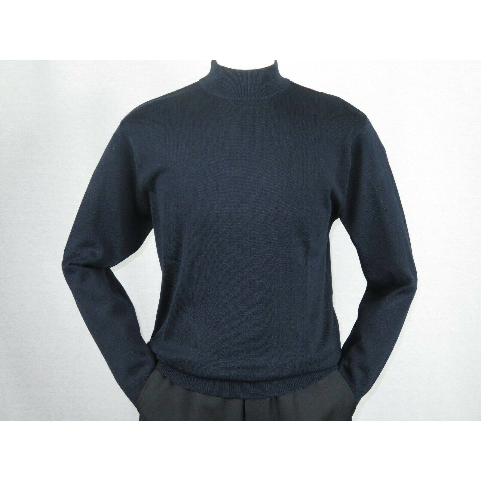 Inserch Mens Inserch Mock Neck Pullover Knit Cotton Blend Sweater