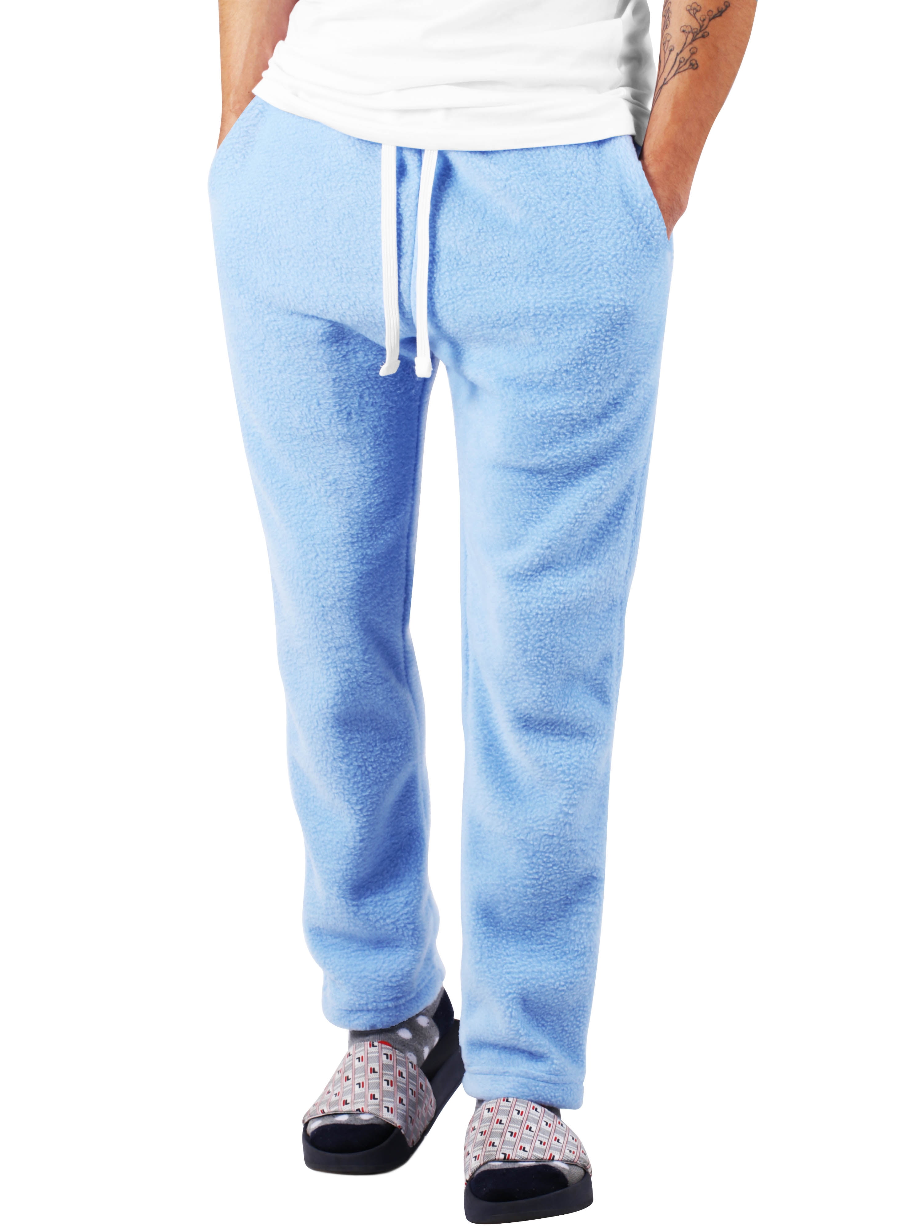 Hat and Beyond - Hat and Beyond Men's Cozy Sweatpants Straight Fit Fuzzy Knit Fleece Pants