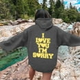 thumbnail image 2 of Puliio Womens Hoodies I Love You I'M Sorry Letter Print Sweartshirts Jacket Casual Comfortable Every Wear Sweatshirt Hoody Fall Winter Pullover Tops, 2 of 7
