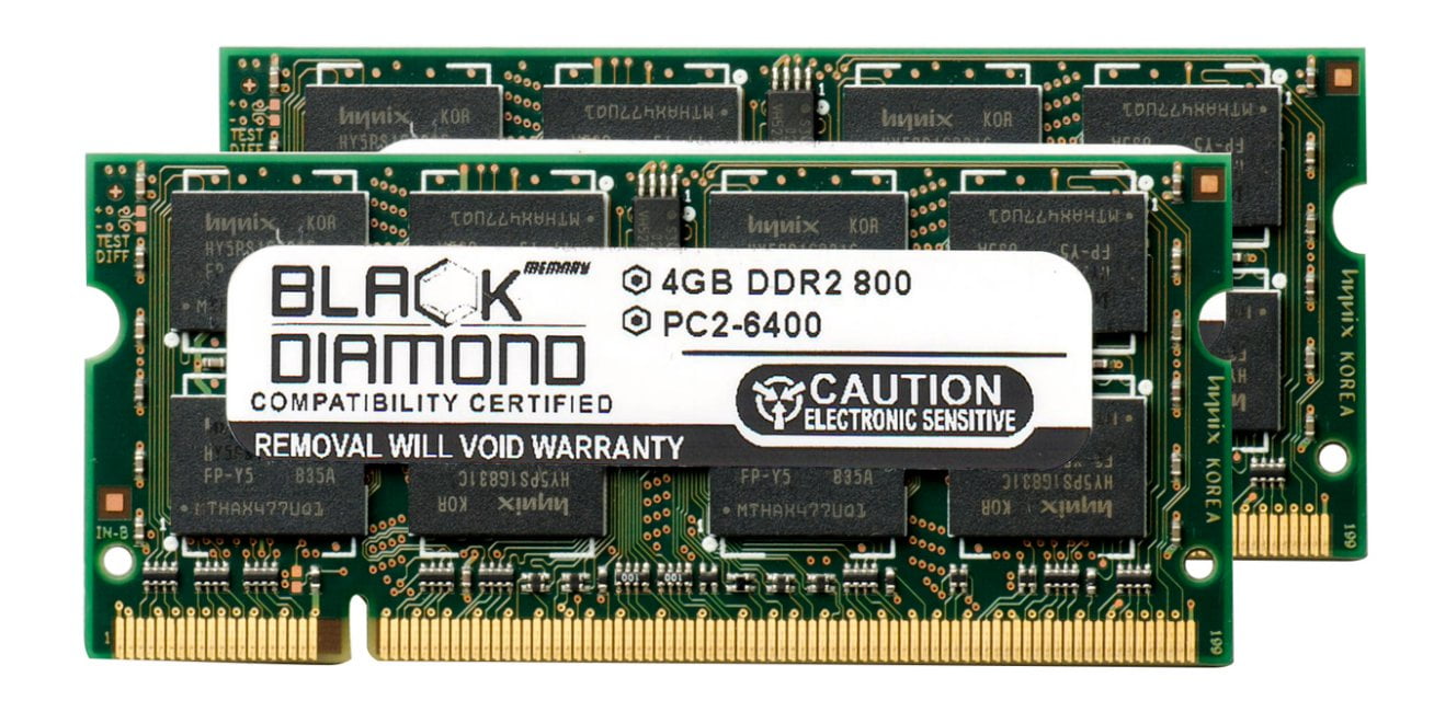 Forfærdeligt Lave arbejde 8GB 2X4GB Memory RAM for Dell Latitude E6400 200pin 800MHz PC2-6400 DDR2  SO-DIMM Black Diamond Memory Module Upgrade - Walmart.com