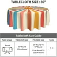 thumbnail image 3 of Colorful Boho Farmhouse Tablecloth Round 60 In Cream Vintage Sun Rainbow Stripes Rustic Bohemian Washable Wrinkle Stain-Resistant Table Cloth Polyester Table Cover for Kitchen Dinning Parties Holiday, 3 of 7