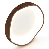 Kadyn Modern Ceiling Light Chandelier, Lighting Fixture,24W Modern LED Mount Ceiling Light with Wood Pattern and Metal Frame-Brown