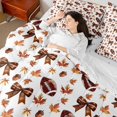 thumbnail image 4 of Manfei American Ball Sport 7-Piece Twin Bedding Sets,Brown Bowtie Bow Bedding Comforter Set,Rugby Sports Sheet Sets For Boys Girls,Ultra Soft Home Decor Reversible, 4 of 8