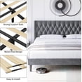 thumbnail image 4 of Upholstered King Bed Frame with Velvet Headboard Wingback Platform Bed Frame King and Deep Button Tufted Headboard/No Box Spring Needed/Easy Assembly, 4 of 6