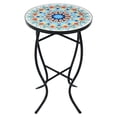 thumbnail image 1 of Costway Mosaic Side Table Accent Table Round Balcony Bistro End Table Orange, 1 of 10