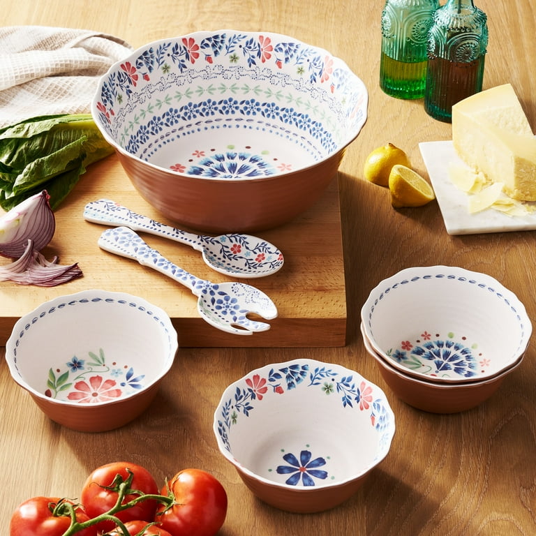 The Pioneer Woman Bamboo Melamine Salad Bowl Set 7-Piece