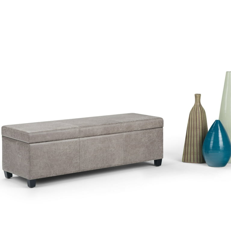 Wyndenhall franklin 48 inch wide cheap contemporary rectangle storage ottoman