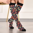 thumbnail image 5 of FORMRS Womens Knee High Socks Casual Long Thick Travel Daily Wear, 2 Pairs, Red Floral, 5 of 6