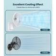 thumbnail image 3 of LEMOISTAR 8 Inch Small Wall Mounted Fan with Remote Control, 90&Acirc;&deg; Oscillating, 4 Speeds High Velocity, Timer, Adjustable Tilt,, 3 of 8