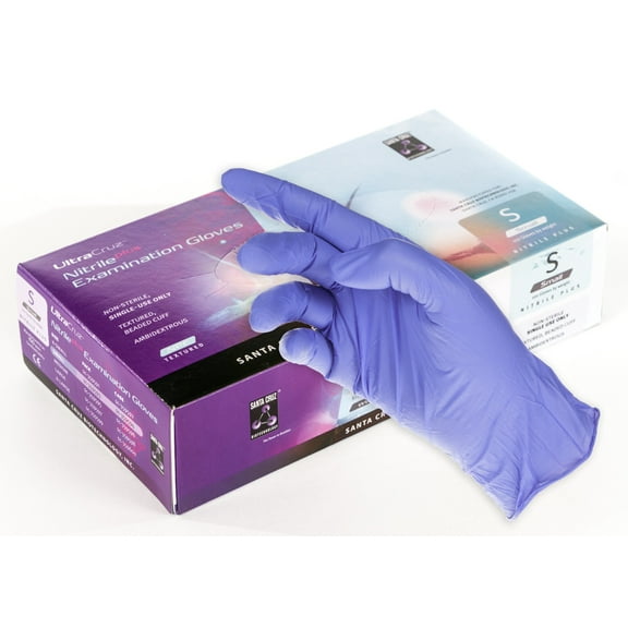 UltraCruz Gloves, Nitrile Plus, Small, 100 per pack, Powder Free, Latex Free