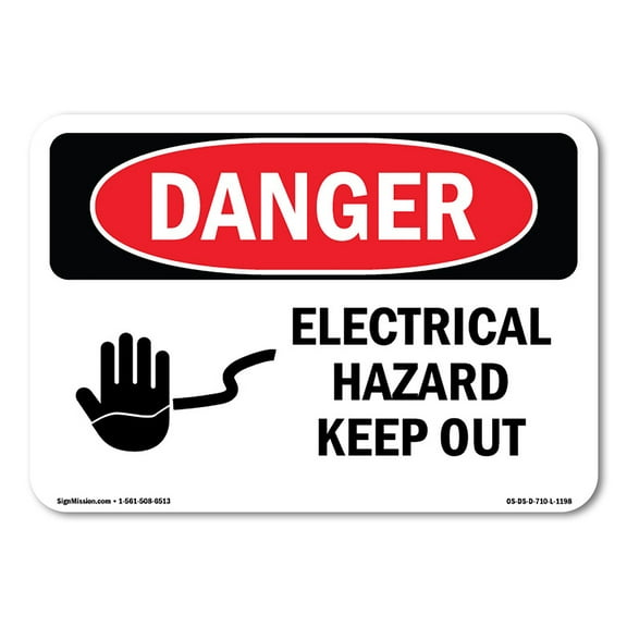 OSHA Danger Sign - Electrical Hazard Keep Out | Decal | Protect Your Business, Construction Site, Warehouse & Shop Area |  Made in The USA