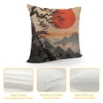 thumbnail image 4 of Heduofu  Bamboo Throw Pillow Cover Japanese Bamboo Trees Sun and Mountains Cotton Linen Decorative Rectangular Pillowcase for Sofa and Bed Couch 12"X20" White, 4 of 5