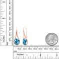 thumbnail image 4 of Gem Stone King 18K Rose Gold Plated Silver Swiss Blue Topaz Drop Dangle Earrings for Women | 12.60 Cttw | Gemstone November Birthstone | Oval 12X10MM | 1.18 inch, 4 of 5