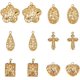 thumbnail image 1 of Colgantes tipo jaula, 12 unidades, 6 estilos: lágrima, rectángulo, corazón, óvalo y flor. Colgante hueco de latón., 1 of 7